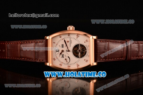 Vacheron Constantin Malte Tourbillon Regulateur Swiss Tourbillon Manual Winding Rose Gold Case with White Dial Brown Leather Strap and Arabic Numeral Markers (TF) - Click Image to Close